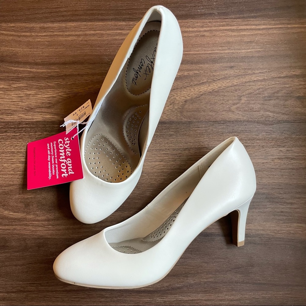 NWT! deflex comfort KARMA white Wedding Heels